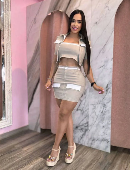 Conjunto 3 prendas falda